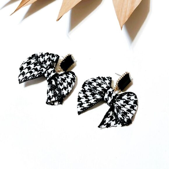 Bow dangle earrings S315 - Picture 1 of 3